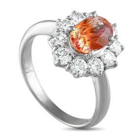 LB Exclusive Platinum 0.92 ct Diamond and 1.82 ct Sapphire Ring MF01-081825