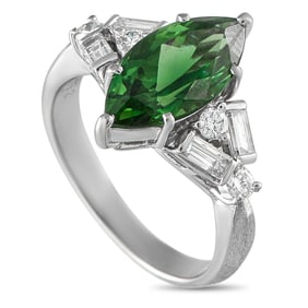 LB Exclusive Platinum 0.62ct Diamond and Tourmaline Ring MF06-073025