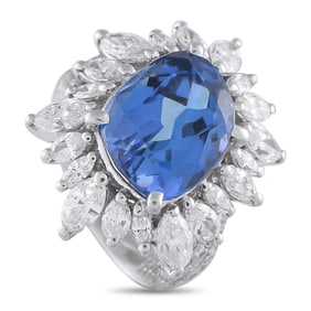 LB Exclusive Platinum 2.93ct Diamond and Tanzanite Ring MF03-073125