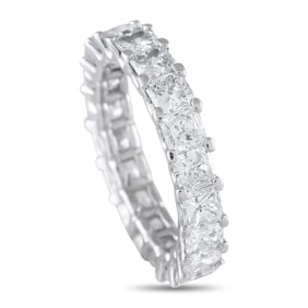 LB Exclusive 18K White Gold 4.75ct Diamond Eternity Band Ring MF05-080825