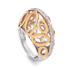 Oro Trend 18K Yellow and White Gold 0.40 ct Diamond Ring PM-2-031616