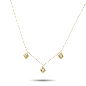 LB Exclusive 14K Yellow Gold 0.15ct Diamond Station Necklace NK01635