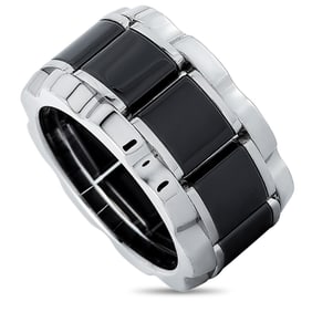 Tag Heuer Stainless Steel and Ceramic ~0.007 ct Diamond Ring R12WJR2510