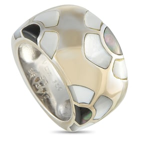 Van Cleef & Arpels 18K White Gold Mother of Pearl Mosaic Ring VC04-072925