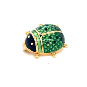 18k Ladybug enameled Brooch
