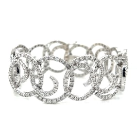18k Diamond Swirl Bracelet
