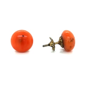 Edwardian 18k Coral Earrings