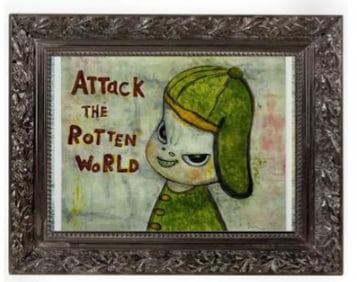 Yoshitomo Nara Watercolor On Paper “Mischief