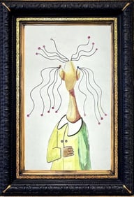 George Condo “How Interesting?? Watercolor On Paper