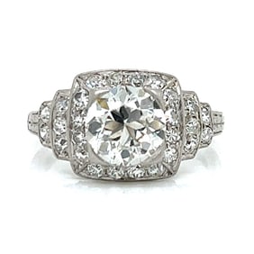 Art Deco Platinum GIA Certified 1.21 Ct. Diamond Ring