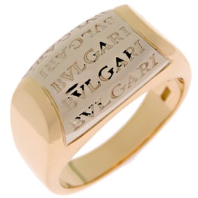 Bvlgari Mania Tronchetto Ring for Men and Women, 750 White Gold, Size 12