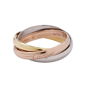 Cartier Trinity Ring, 18K Gold, Yellow White Ring Size 51, B4086100