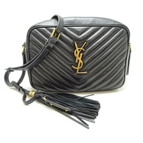 Yves Saint Laurent Camera Bag, Women's Shoulder Bag 520534, Leather, Black