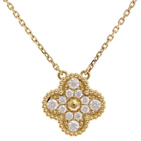 Van Cleef & Arpels Alhambra Diamond Pendant Necklace for Women VCAR5300 in 750 Yellow Gold