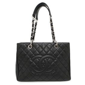 Chanel Chain Tote Bag with Coco Mark and Caviar Leather Matelasse GST A50995 CHANEL Shoulder Black