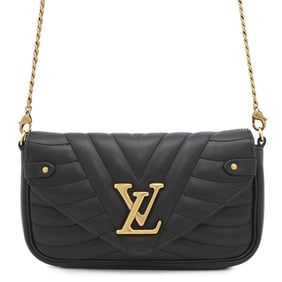Louis Vuitton New Wave Chain Wallet Pochette M63929 LOUIS VUITTON Long Black
