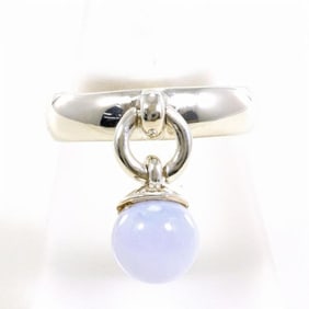 Tiffany Silver Ring with Blue Lace Agate, Total Weight: Approx. 5.7g