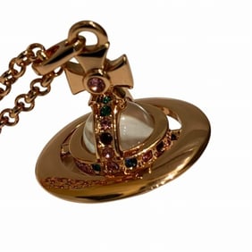 Vivienne Westwood Orb Tiny Pendant Necklace with Brass and Rhinestones for Women