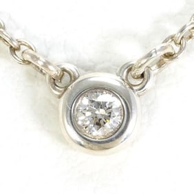 Tiffany By the Yard Silver Necklace with Diamonds, Total Weight: Approx. 1.4g, 41cm