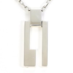 Gucci G Square Silver Necklace, Box and Bag, Total Weight: Approx. 17.1g, 50cm