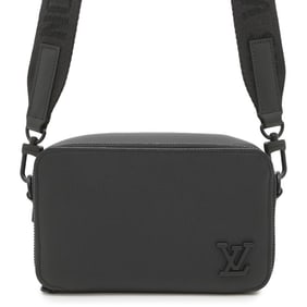 Louis Vuitton Alpha Wearable Wallet Shoulder Bag M59161 in Grained Calfskin Leather, Black
