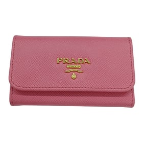 Prada Women's 6-Ring Key Case, Saffiano Pink, 1M0222