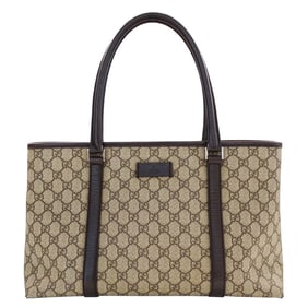 Gucci Women's Tote Bag GG Supreme Canvas Brown/Beige 114595