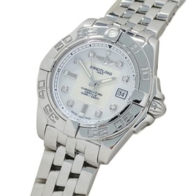 Breitling Galactic 32 A71356 Women's Watch with Shell, 8 Diamonds, Date Display, Quartz Movement,
