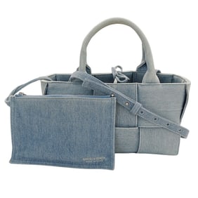 Bottega Veneta Women's Handbag/Shoulder Bag/2-Way Tote Bag in Denim Mini Arco Blue