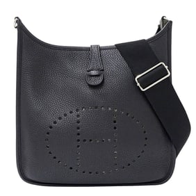 Hermes Hermès Evelyne 3 PM Shoulder Bag in Taurillon Clemence Leather, Black, with Q Stamp