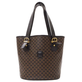 Celine Women's Tote Bag Macadam Black Brown Handbag