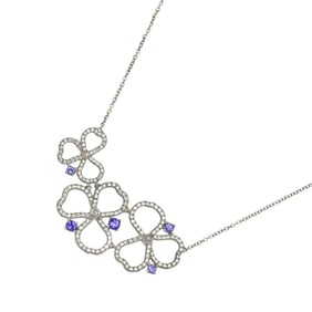Tiffany & Co. Paper Flower Tanzanite and Diamond Necklace, 40cm, Platinum