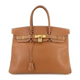 Hermes Hermès Birkin 35 Handbag, Couchvel Epsom, Gold, D Stamp, Gold Hardware,