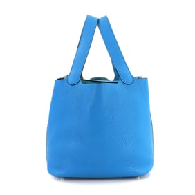 Hermes Hermès Picotin Lock MM handbag in Taurillon Clemence leather with Blue Zanzibar X stamp and