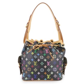 Louis Vuitton Monogram Multicolore Petit Noe Shoulder Bag in Noir, M42230, Gold Hardware