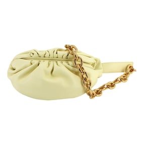 Bottega Veneta The Chain Pouch Body Bag, Yellow Leather, Gold Hardware, 651445