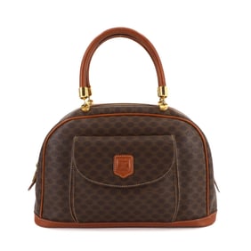Celine Macadam Handbag in Brown Leather with Gold Hardware