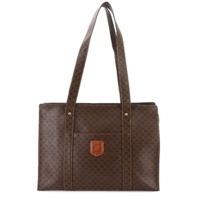 Celine Macadam Tote Bag in Brown Leather with Gold Hardware