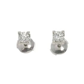 Cartier C de Diamond 0.19ct D VVS1-VVS2 3EX-EX Earrings in 18K White Gold (750)