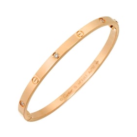 Cartier Love Bracelet Small SM #15 with 6 half diamonds in 18K gold and PG 750.