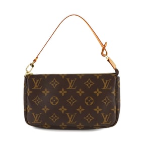 Louis Vuitton Monogram Pochette Accessoires Handbag M51980 Brown with Gold Hardware