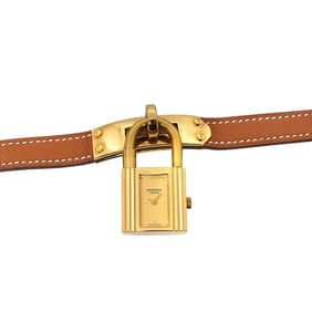 Hermès Kelly Watch Women's Gold Brown Quartz with Cadena