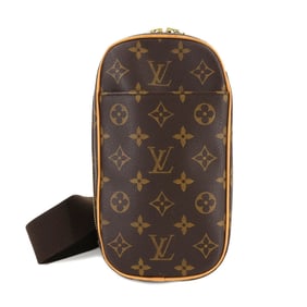 Louis Vuitton Monogram Pochette Gange Body Bag, Brown, M51870, Gold Hardware