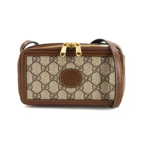 Gucci Interlocking G Shoulder Bag in GG Supreme Canvas and Leather, Beige Brown, 671674