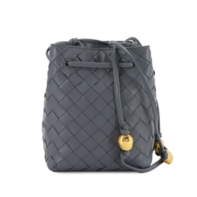 Bottega Veneta Intrecciato Shoulder Bag in Grey Leather (717432)