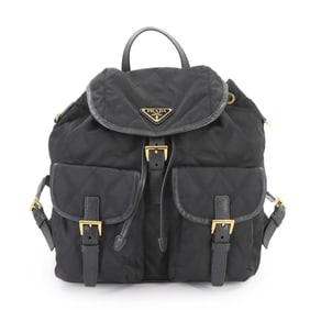 Prada Backpack, Quilted Nylon and Saffiano Leather, Black, 1BZ811