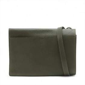 Valextra Khaki Green Leather Shoulder Bag for Men
