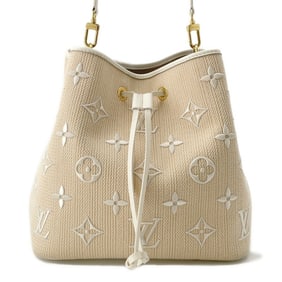 Louis Vuitton Monogram Cotton By the Pool Neo Noe MM Shoulder Bag M22852 LOUIS VUITTON Beige White