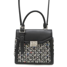 Louis Vuitton tweed and leather handbag, LV Arc PM M55501, 2-way shoulder bag, black