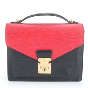 Louis Vuitton Epi Monceau Noir Castilian Red Shoulder Bag/Handbag RRE CO14-1
